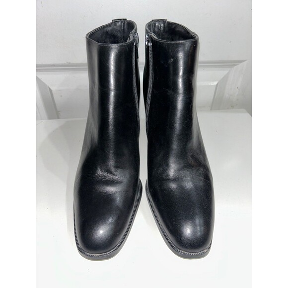 Valerie Stevens Women’s size 9 Vintage Black Minimalist Leather Ankle Boots - Picture 2 of 6